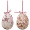 Clayre & Eef 65914 Decoratieve Hanger Eieren Set 2 Veelkleurig Ø 9x12 cm
