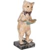 Clayre & Eef 6PR5078 Decoratieve Kat Beige Goudkleurig 12x11x27 cm