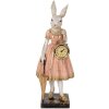 Clayre & Eef 6PR5138 Decoratief Konijn Wit Roze 14x11x34 cm Polyresin