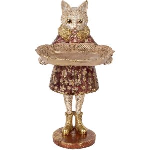 Clayre & Eef 6PR5142 Decoratieve Kat Beige Goud...