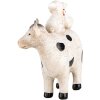 Clayre & Eef 6PR5273 Decoratief Koe met Varken en Kip Wit Zwart 12x5x13 cm