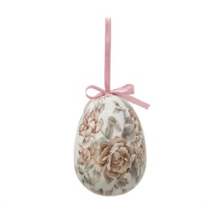 Clayre & Eef 65913 Decoratieve Hanger Eieren Set 2 Veelkleurig Ø 9x12 cm
