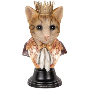 Clayre & Eef 6PR5107 Decoratieve Borstbeeld Kat Bruin...