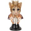 Clayre & Eef 6PR5107 Decoratieve Borstbeeld Kat Bruin Beige 20x19x37 cm Landelijke Stijl