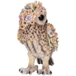 Clayre & Eef 6PR5112 Decoratieve Uil Bruin Roze 21x18x31 cm Landelijke stijl