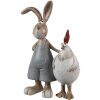 Clayre & Eef 6PR5280 Decoratief Konijn met Kip Bruin Wit 7x3x10 cm