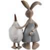 Clayre & Eef 6PR5280 Decoratief Konijn met Kip Bruin Wit 7x3x10 cm