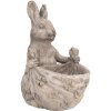 Clayre & Eef 6TE0559 Bloempot Konijn Grijs Beige 20x24x31 cm