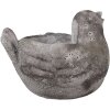 Clayre & Eef 6TE0564 Bloempot Vogelsteen Grijs 18x12x13 cm Landelijke stijl