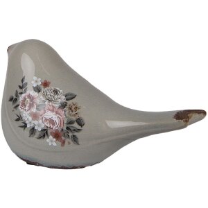 Clayre & Eef 6CE1969M Decoratie Vogel Grijs Roze...