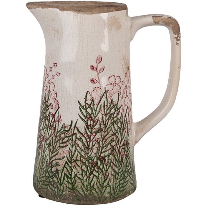 Clayre & Eef 6CE2016M Sierkan keramiek beige groen 16x11x20 cm