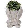 Clayre & Eef 6TE0553M Bloempot Steen Beige 17x16x19 cm Landelijke stijl