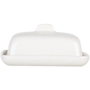 Clayre & Eef 6CE2045 Botervloot keramiek wit 9x8x5 cm