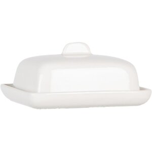 Clayre & Eef 6CE2045 Botervloot keramiek wit 9x8x5 cm