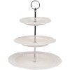 Clayre & Eef 6CE2049 Keramische etagere Wit Ø 26x31 cm Landelijke stijl