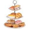 Clayre & Eef 6CE2049 Keramische etagere Wit Ø 26x31 cm Landelijke stijl