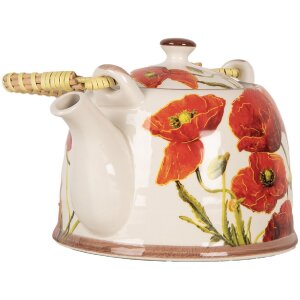 Clayre & Eef 6CETE0171 Theepot Klaprozen Keramiek 800...