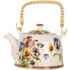 Clayre & Eef 6CETE0172 Theepot Keramisch Wit Blauw 800 ml Retro Vintage