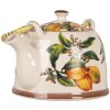 Clayre & Eef 6CETE0174 Theepot Keramiek Wit Geel 800 ml Retro