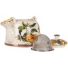 Clayre & Eef 6CETE0174 Theepot Keramiek Wit Geel 800 ml Retro
