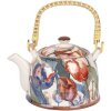 Clayre & Eef 6CETE0179 Theepot Keramisch Wit Blauw 800 ml Retro Vintage