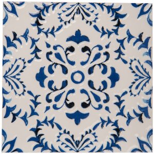 Clayre & Eef 6CE2053 Pannenmat Keramisch Wit Blauw...