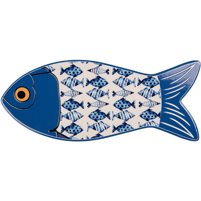 Clayre & Eef 6CE2059 Pannenmat Blauw Wit 12x30x1 cm Keramisch