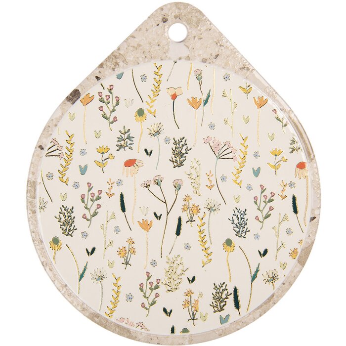 Clayre & Eef 6CE2063 Pannenmat Keramiek Beige Geel 20x23 cm Landelijke stijl