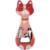 Clayre & Eef 6CE2066 Flesopener Kat Rood 5x14x1 cm Keramiek Landelijke stijl