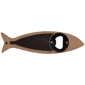 Clayre & Eef 6CE2070 Flesopener Blauw Keramiek 5x18x1 cm Vissenpatroon