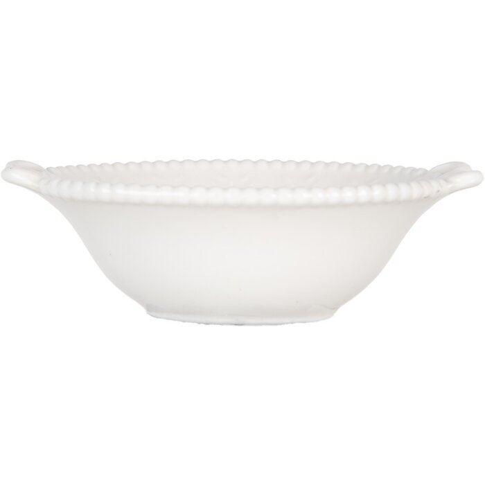 Clayre & Eef 6CEBO0200M Kom 12x8x4 cm 75 ml keramiek wit landelijke stijl