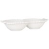 Clayre & Eef 6CEBO0202L Keramische Kom Wit 25x7x3 cm Landelijke Stijl