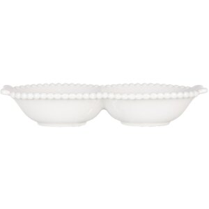 Clayre & Eef 6CEBO0202M Kom Wit 18x7x3 cm 75 ml Keramiek Landelijke stijl