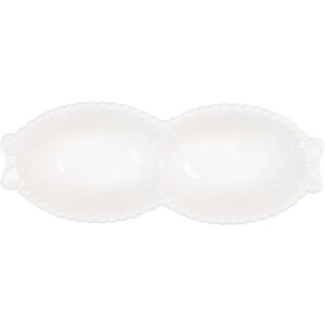 Clayre & Eef 6CEBO0202M Kom Wit 18x7x3 cm 75 ml Keramiek Landelijke stijl