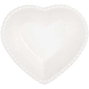 Clayre & Eef 6CEBO0203M Schaaltje Hartvorm Wit 10x9x4 cm 75 ml