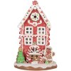 Clayre & Eef 66031 Decoratiehuisje met LED 14x14x22 cm kersthuisje