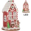 Clayre & Eef 66031 Decoratiehuisje met LED 14x14x22 cm kersthuisje