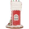 Clayre & Eef 66031 Decoratiehuisje met LED 14x14x22 cm kersthuisje