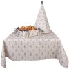 Clayre & Eef BNS01 Tafelkleed 100x100 cm Beige Grijs Konijn Patroon Landhuis