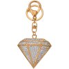 Juleeze JZKC0181 Sleutelhanger goud wit ijzer 5x2x6 cm diamant kristallen