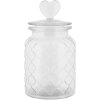 Clayre & Eef voorraadpot hart deksel Ø 11x20 cm glas landelijke stijl