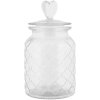 Clayre & Eef voorraadpot hart deksel Ø 11x20 cm glas landelijke stijl