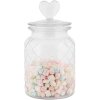 Clayre & Eef voorraadpot hart deksel Ø 11x20 cm glas landelijke stijl