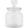 Clayre & Eef voorraadpot hart deksel glas Ø11 cm H16 cm landelijke stijl