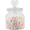 Clayre & Eef voorraadpot hart deksel glas Ø11 cm H16 cm landelijke stijl