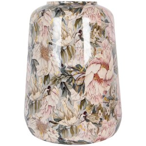 Clayre & Eef 65885 Decoratieve Vaas Grijs Roze IJzer...