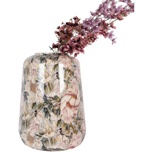 Clayre & Eef 65885 Decoratieve Vaas Grijs Roze IJzer Ø 37 x 49 cm