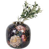 Clayre & Eef 65888 Decoratieve Vaas IJzer Zwart Roze Ø 29x29 cm