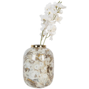 Clayre & Eef 65890 Decoratievaas IJzer Beige Bruin Ø 17x22 cm