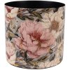 Clayre & Eef 65894 Bloempot ijzer grijs roze Ø 16x15 cm Romantisch design